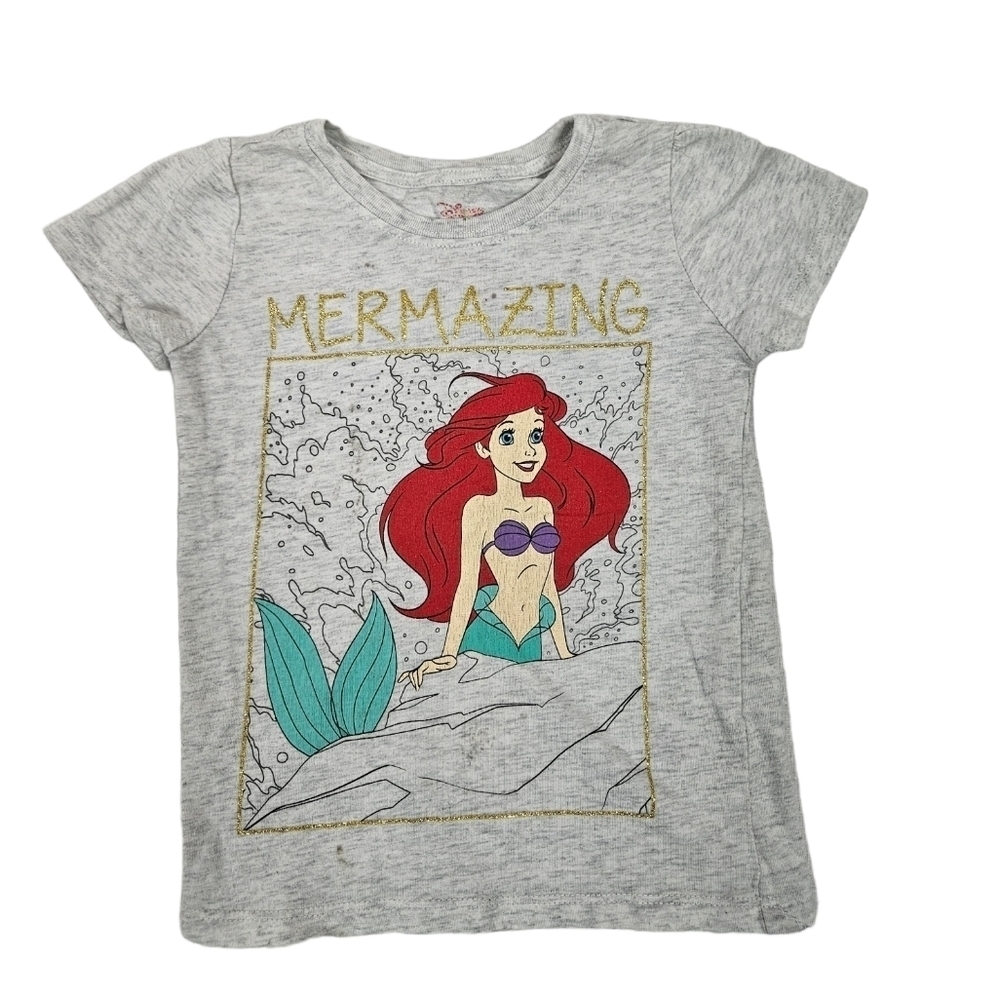 Disney Little‎ Mermaid Ariel Mermazing Glitter Graphic Tee-Shirt 3T Girls
